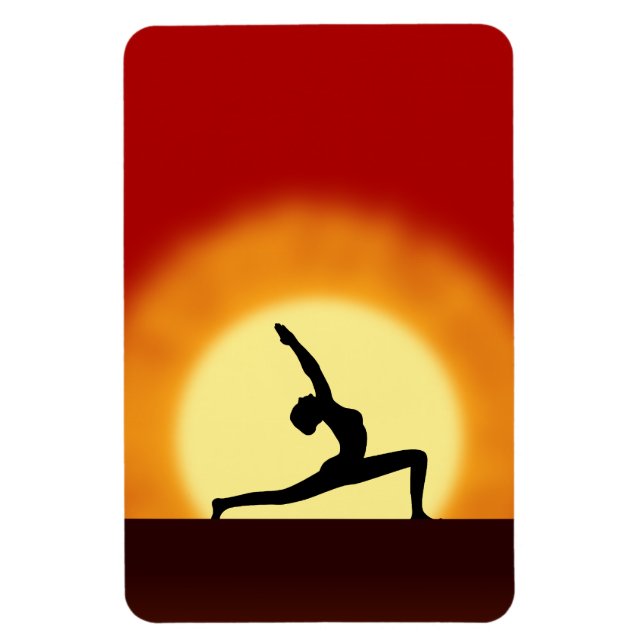 Yoga Sunrise Pose Shilhouette Gros Magnets Flexi (Vertical)