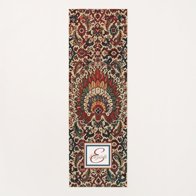 Yoga Tapis de tapis persan turc antique (Devant)