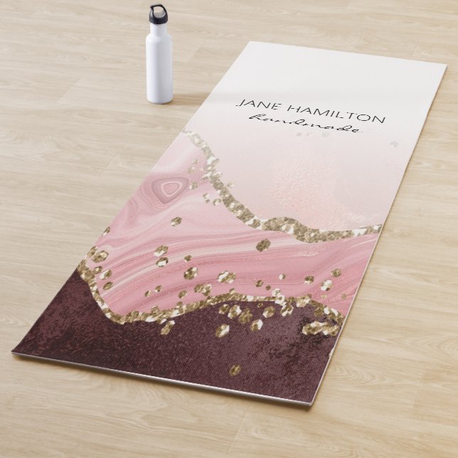 Yoga Tapis d'exercice en marbre de nacre rose (En situation)