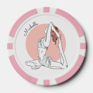 Yoga Woman nom personnalisé jetons de poker