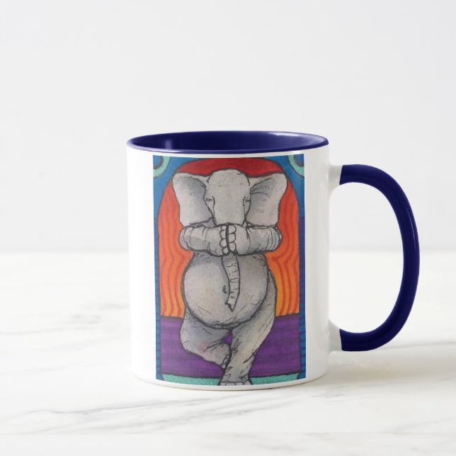 Yogaphant 1 tasse manipulée bleue de sonnerie (Droite)