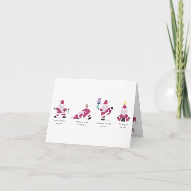 Yogi Père Noël Funny Yoga Pun Noël Carte (Devant)