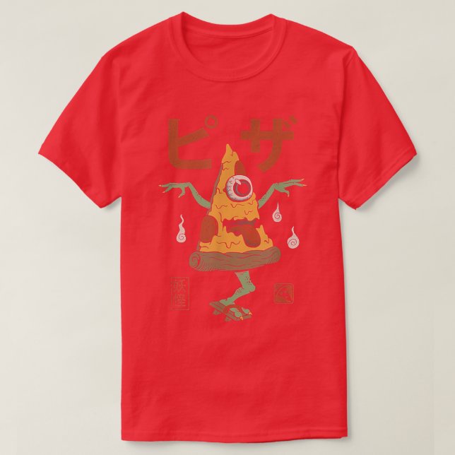 Yokai Pizza Vintage Style T-Shirt (Design devant)