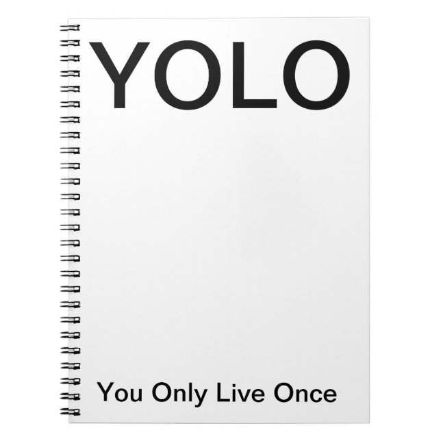 YOLO vous vivez seulement une fois carnet (Devant)