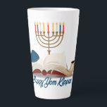 Yom Kipur Latte Mug<br><div class="desc">Yom Kippour Si vous aimez boire du café un latte,  pas seulement un peu,  alors cette tasse est pour vous! Élégant et prêt à personnaliser,  il deviendra facilement un élément essentiel de votre journée.</div>