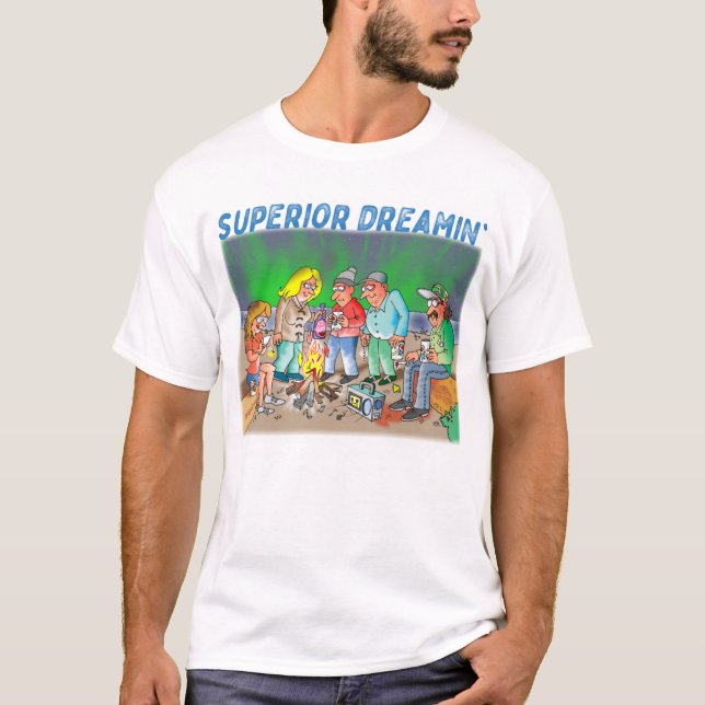 Yooper T-Shirt Avec Cartoon Lake Superior (Devant)