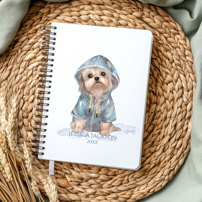 Yorkie à l'aquarelle dans un imperméable bleu Annu (Créateur téléchargé)