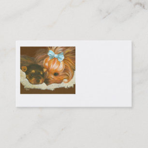Yorkie avec Carte de visite chiot