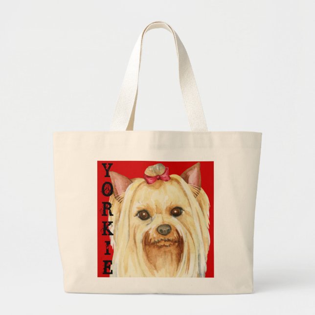 Yorkie Color Block Large Tote Bag (Devant)