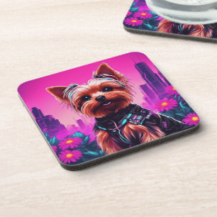 Yorkie - dessous de verre avec dos de liège - ense
