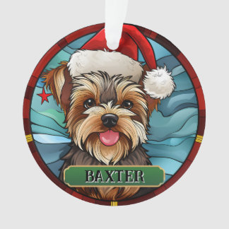 Yorkie en verre teint personnalisé