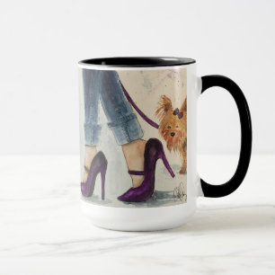 Yorkie et tasse de conception d'aquarelle de