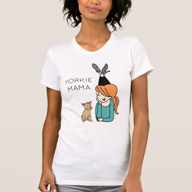Yorkie Mama T-shirt personnalisé (Devant)
