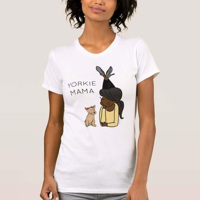 Yorkie Mama T-shirt personnalisé (Devant)