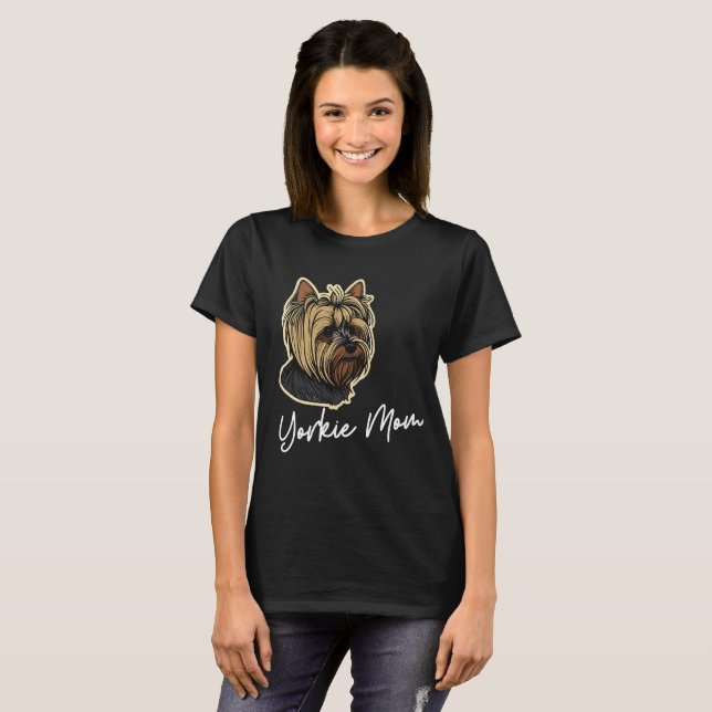 Yorkie Maman blanche T-shirt femme blanc (Devant entier)