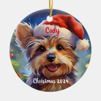 Yorkie Ornement de Noël personnalisé