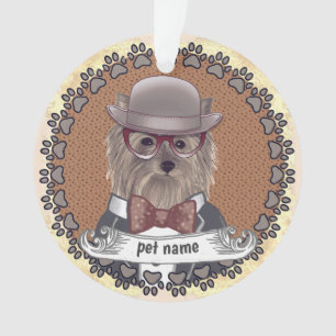 Yorkie portant des lunettes