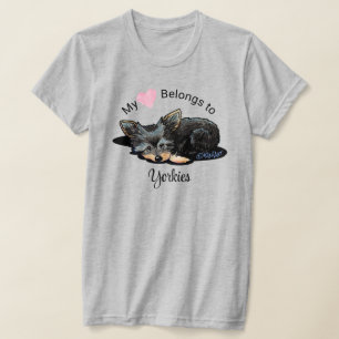 Yorkie Terrier Mon Coeur Appartient Au T-shirt