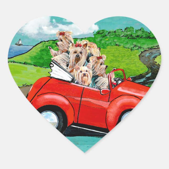 Yorkies en Stickers Convertibles Rouge (Devant)
