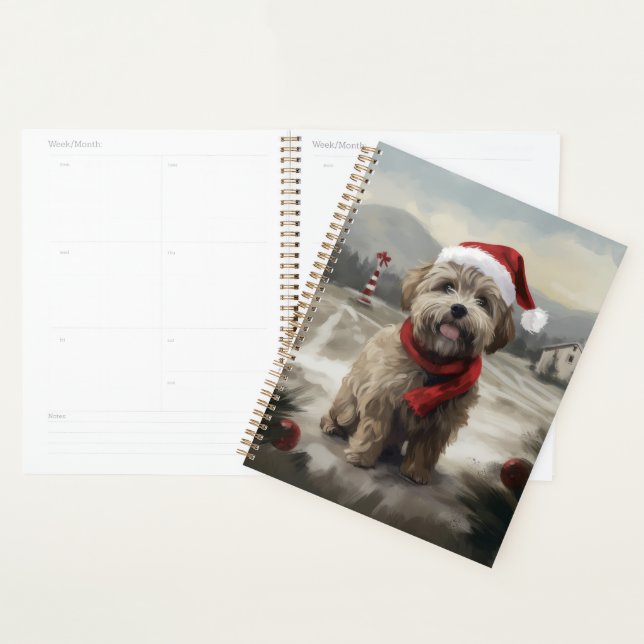 Yorkipoo Chien dans la neige Noël (Devant avec enveloppe)