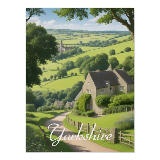 Yorkshire England Travel Poster (Devant)