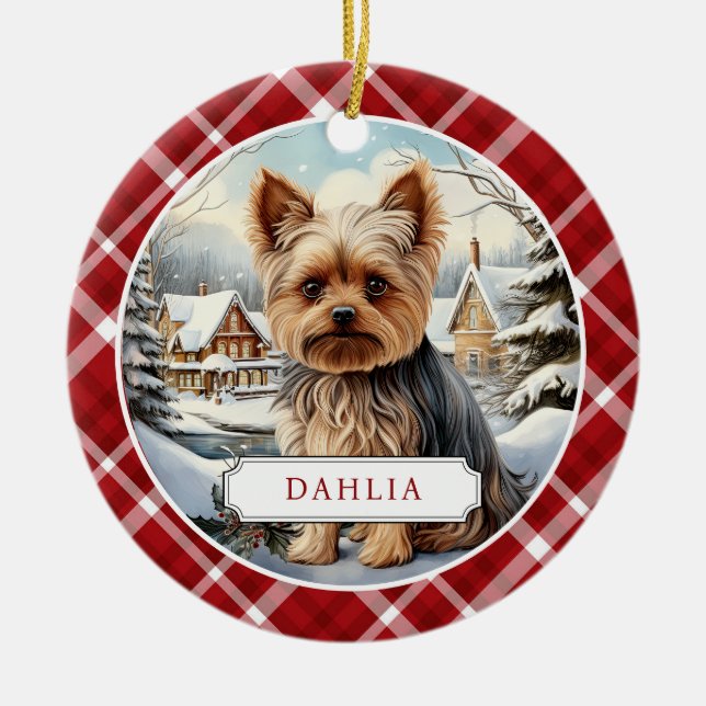 Yorkshire Terrier Cercle céramique ornement (Devant)