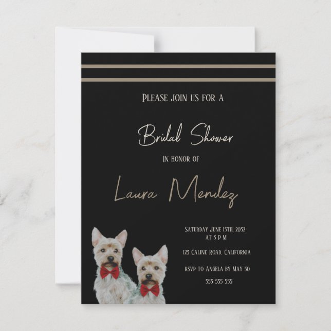 Yorkshire terrier chien Bridal Shower Invitation (Devant)