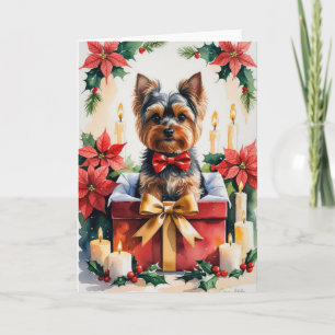 Yorkshire Terrier Chien de Noël Carte de voeux