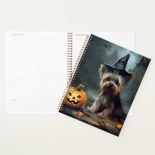 Yorkshire Terrier Citrouilles Halloween Épouvantab (Devant avec enveloppe)