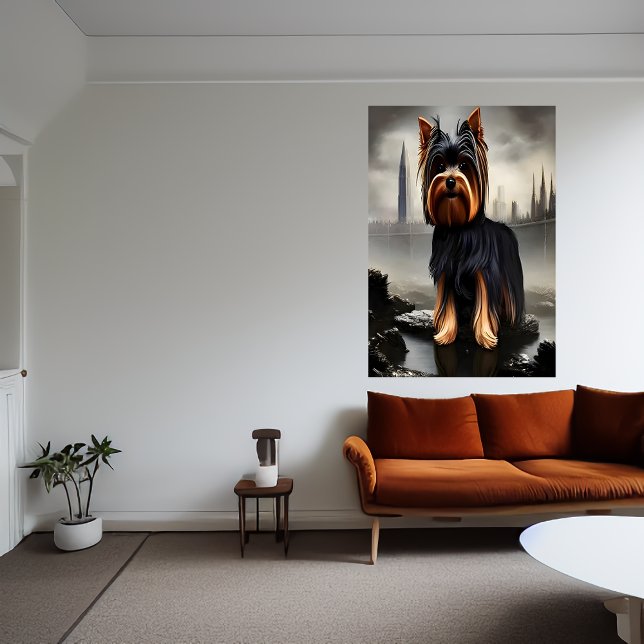 Yorkshire Terrier dans la ville | AI Art Poster (Créateur téléchargé)