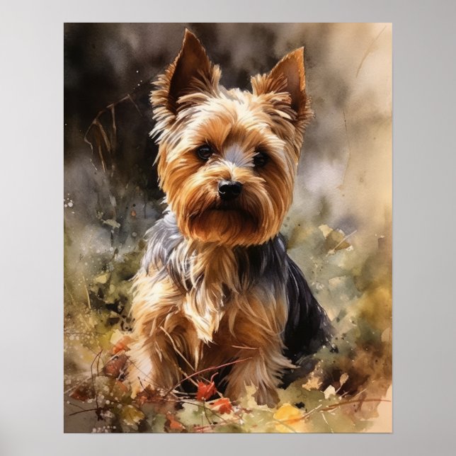 Yorkshire Terrier Dog Art Imprimer Poster (Devant)