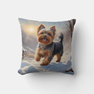 Yorkshire Terrier Élégant oreiller à lancer