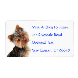 Yorkshire Terrier Nom du chiot Adresse Étiquette 