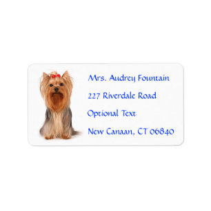 Yorkshire Terrier Nom du chiot Adresse Étiquette 