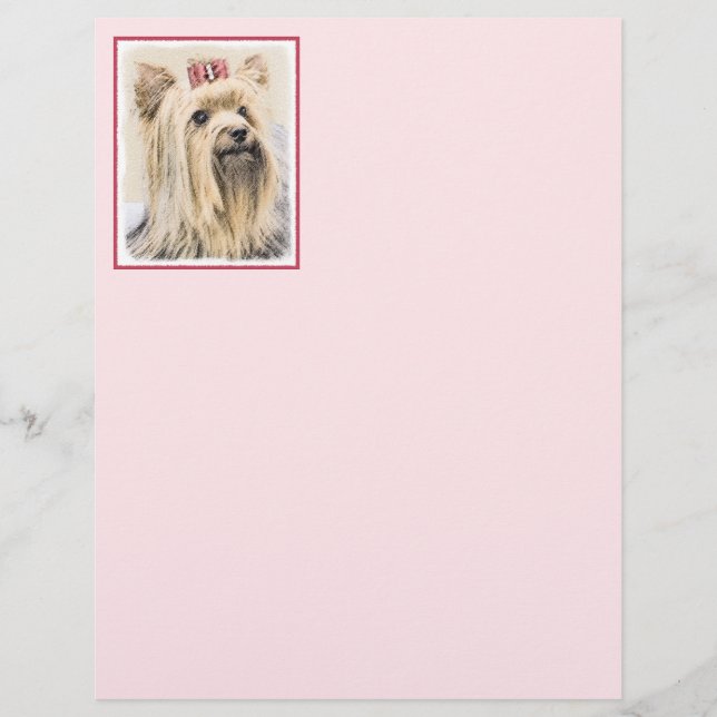 Yorkshire Terrier Peinture - Cute Original Chien A (Devant)