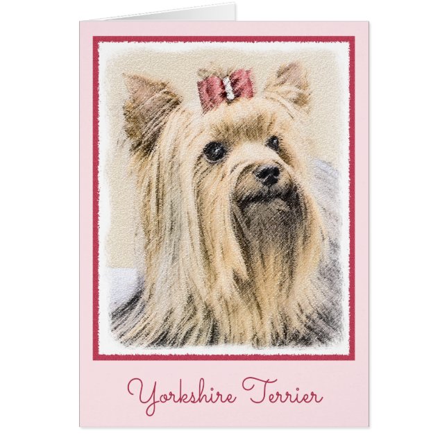 Yorkshire Terrier Peinture - Cute Original Chien A (Devant)