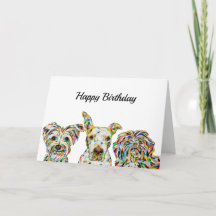 Yorkshire terrier, Pitbull, Shih Tzu Carte Anniver
