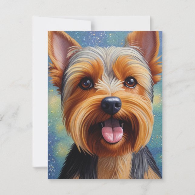 Yorkshire Terrier Pointillisme Portrait de chien (Devant)