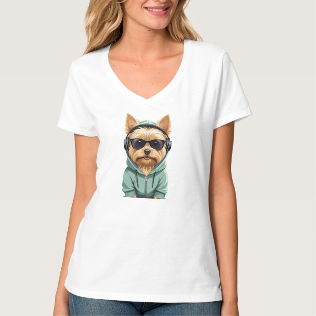 Yorkshire Terrier portant Sweat - shirt à capuche  (Devant)