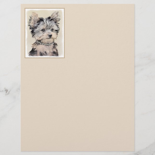 Yorkshire Terrier Puppy Peinture Chien original (Devant)
