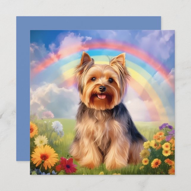 Yorkshire Terrier Rainbow Bridge Yorkie Sympathie (Devant / Derrière)