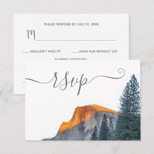 Yosemite demi-dôme Mariage coucher de soleil carte (Devant / Derrière)
