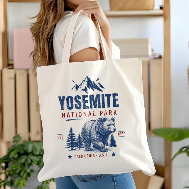 Yosemite National Park Vintage Bear Tote Bag (Créateur téléchargé)