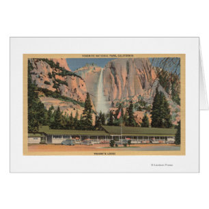 Yosemite, vue de CA de loge et d'automnes de