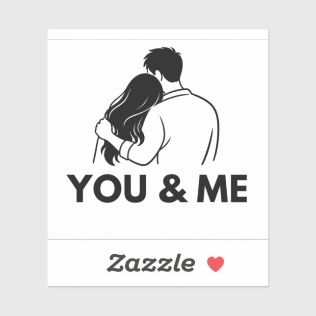 You And Me Minimal Vinyl Sticker (Feuille)