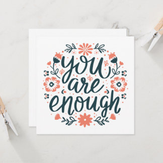 You are enough self love positive quotes floral