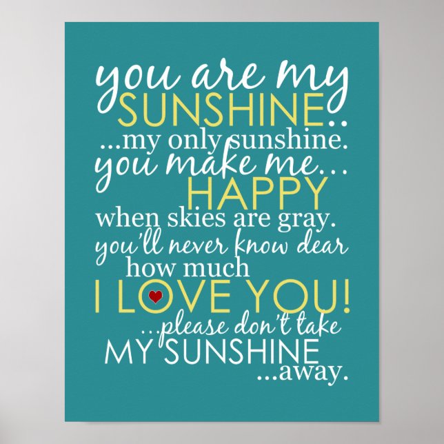 You Are My Sunshine - Sarcelle - Affiche (Devant)