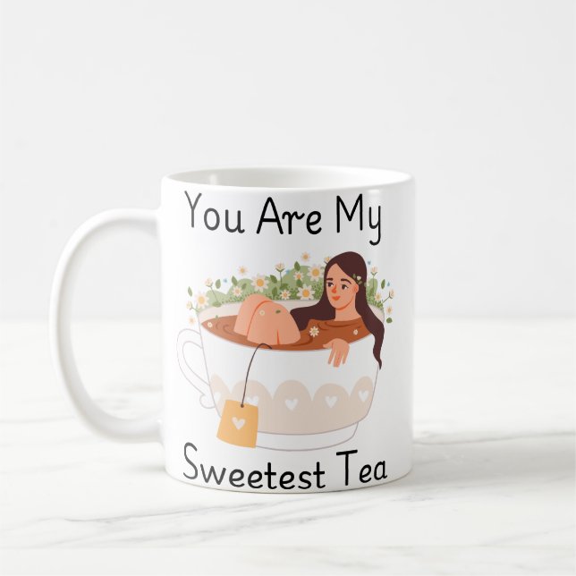 You Are My Sweetest Tea Cute Aesthetic Classic Mug (Gauche)