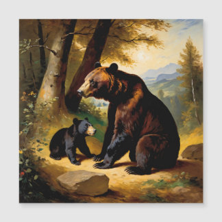 Young Bear and Mother : 19th Century Wildlife
