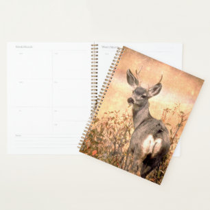 Young Deer en Fleur sauvage avec Grungy Texture Ar